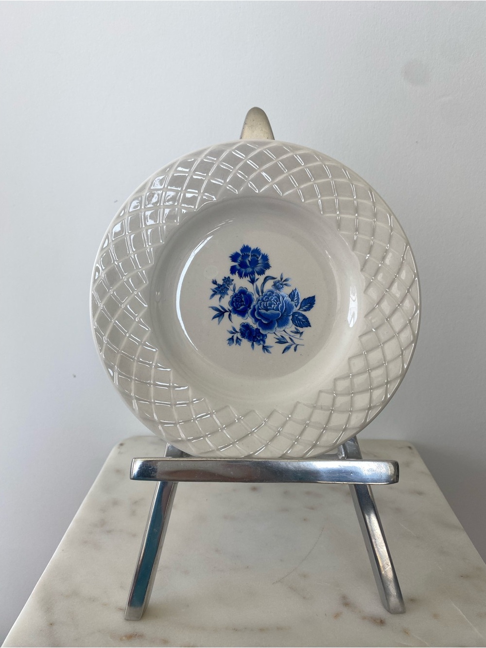 Enoch Wedgwood Blue Rose Ironstone Dinner small plate- Saucer - England